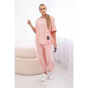 Women's set T-shirt + pants - peach