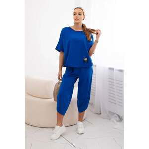 Women's set blouse + trousers - cornflower blue