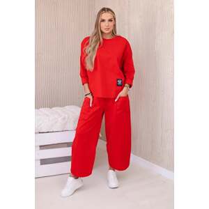 Women's set sweatshirt + pants - red