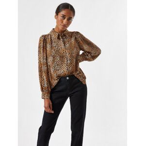 Dorothy Perkins Petite Leopard Print Brown Blouse