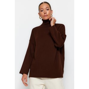 Trendyol Brown Wide Fit Basic Knitwear Sweater