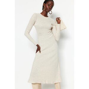 Trendyol Stone Midi Knitwear Crewneck Dress Dress