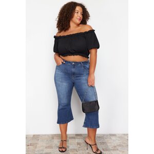 Trendyol Curve Blue Short Flare Denim Jeans