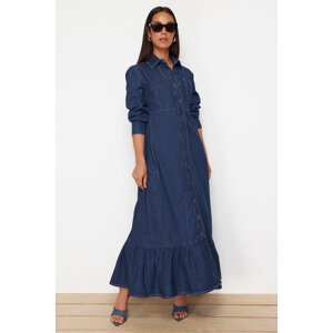 Trendyol Dark Blue Maxi Modest Denim Dress