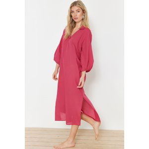 Trendyol Fuchsia Wide Fit Midi Woven Beach Dress