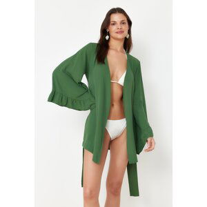 Trendyol Green Belted Mini Woven Flywheel Kimono&Kaftan