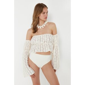 Trendyol Ecru Crop Knitwear Look Blouse