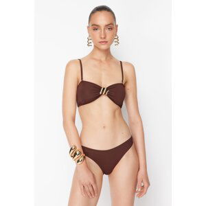 Trendyol X Zeynep Tosun Brown Snake Accessory Detailed Removable Strap Bikini Set