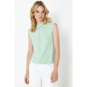Trendyol Mint Viscose/Soft Fabric Fitted Stretchy Knitted Blouse
