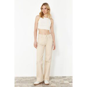 Trendyol Stone High Waist Wide Leg Jeans