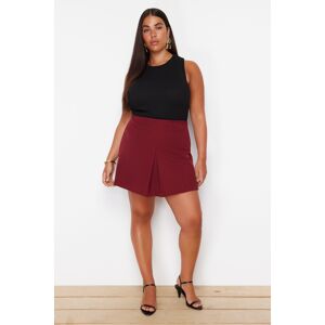 Trendyol Curve Burgundy Woven Shorts Skirt