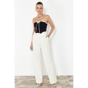 Trendyol Black Tie Detailed Strapless Crop Woven Blouse