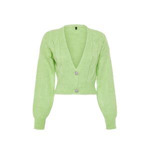 Trendyol Lime Crop Soft Textured Knitwear Cardigan