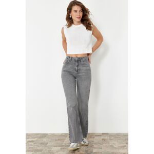 Trendyol Gray High Waist Wide Leg Jeans