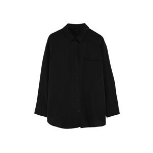 Trendyol Curve Black Boyfriend Woven Shirt TBBS22GO0323