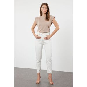 Trendyol White High Waist Mom Jean