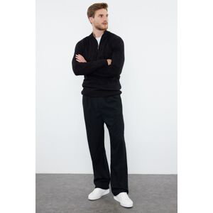Trendyol Black Slim Fit Half Turtleneck Zip Cotton Smart Knitwear Sweater