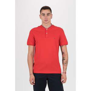 Tommy Hilfiger Polo tričko - BASEBALL COLLAR SLIM POLO červené