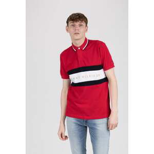 Tommy Hilfiger Polo tričko - ICONIC CHEST STRIPE REGULAR POLO červené