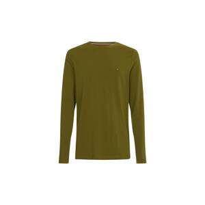 Tommy Hilfiger Tričko - STRETCH SLIM FIT LONG SLEEVE TEE zelené