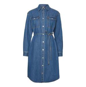 Tommy Jeans Šaty - TJW L/S BELTED DENIM DRESS modré