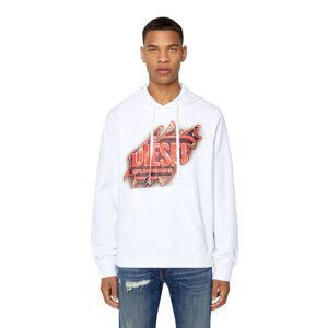 Diesel Mikina - S-GINN-HOOD-E8 SWEAT-SHIRT biela