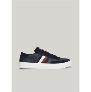 Dark Blue Men's Leather Sneakers Tommy Hilfiger - Men's