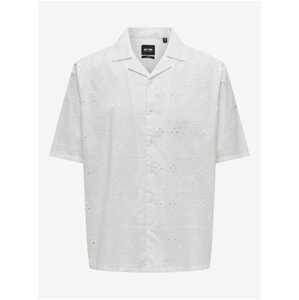 White Men's Patterned Shirt ONLY & SONS Ron - Men