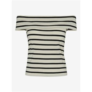 Black and cream women's striped top AWARE by VERO MODA Kenzi Fiona - Women