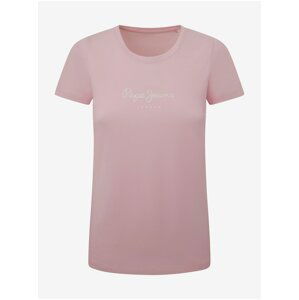 Women's Pink Short Sleeve T-Shirt Pepe Jeans - Women
