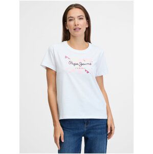 White women's T-shirt with Pepe Jeans print - Women