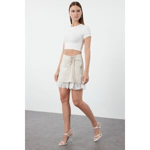 Trendyol Beige Tied Woven Skirt