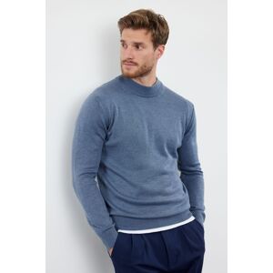 Trendyol Blue FL Men's Slim Half Turtleneck Plain Knitwear Sweater