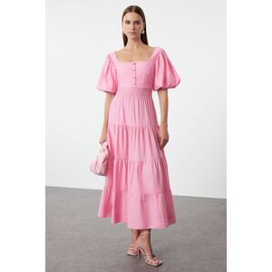 Trendyol Pink Plain Woven Dress