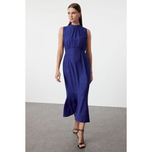 Trendyol Saks Jacquard A-Line Midi Woven Dress