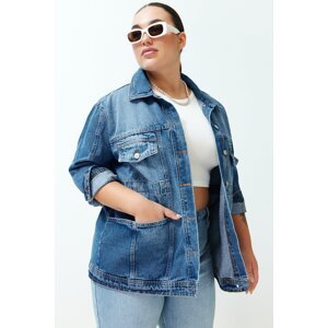 Trendyol Curve Blue Oversize Denim Jacket