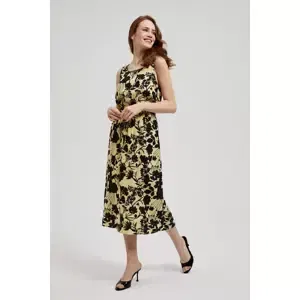 Women's patterned dress MOODO - yellow