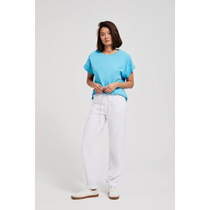 Women's summer trousers made of viscose MOODO - white