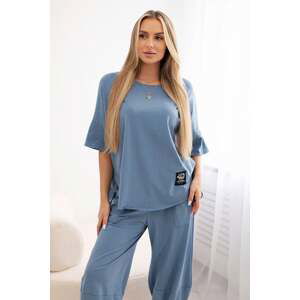 Women's blouse + trousers - light blue