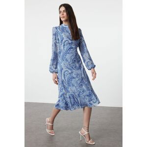 Trendyol Dark Blue Floral Woven Dress