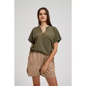 Ladies' blouse with buttons MOODO - dark olive