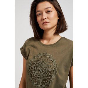 Women's blouse with embroidery MOODO - dark olive