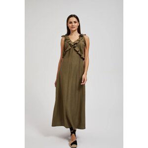 Women's dress with ruffles MOODO - khaki