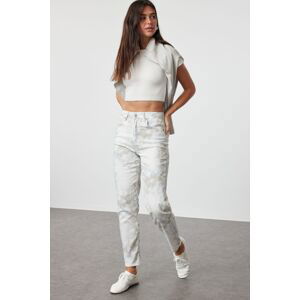 Trendyol Multicolored Floral Printed Comfort High Waist Mom Jeans