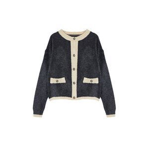 Trendyol Anthracite Boucle Thread Knitwear Cardigan