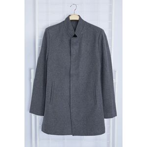 Trendyol Anthracite Slim Fit Stand Collar Coat