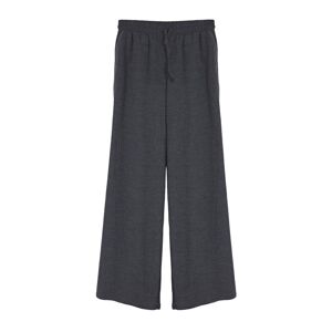 Trendyol Anthracite Premium Wide Leg Stretchy Knitted Trousers