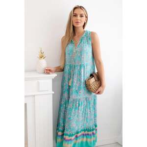 Women's viscose dress with ties - mint