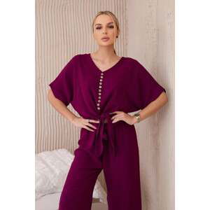 Women's set top with trousers - plum