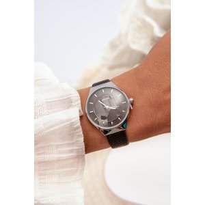 Women's watch on an eco leather strap black Ernest